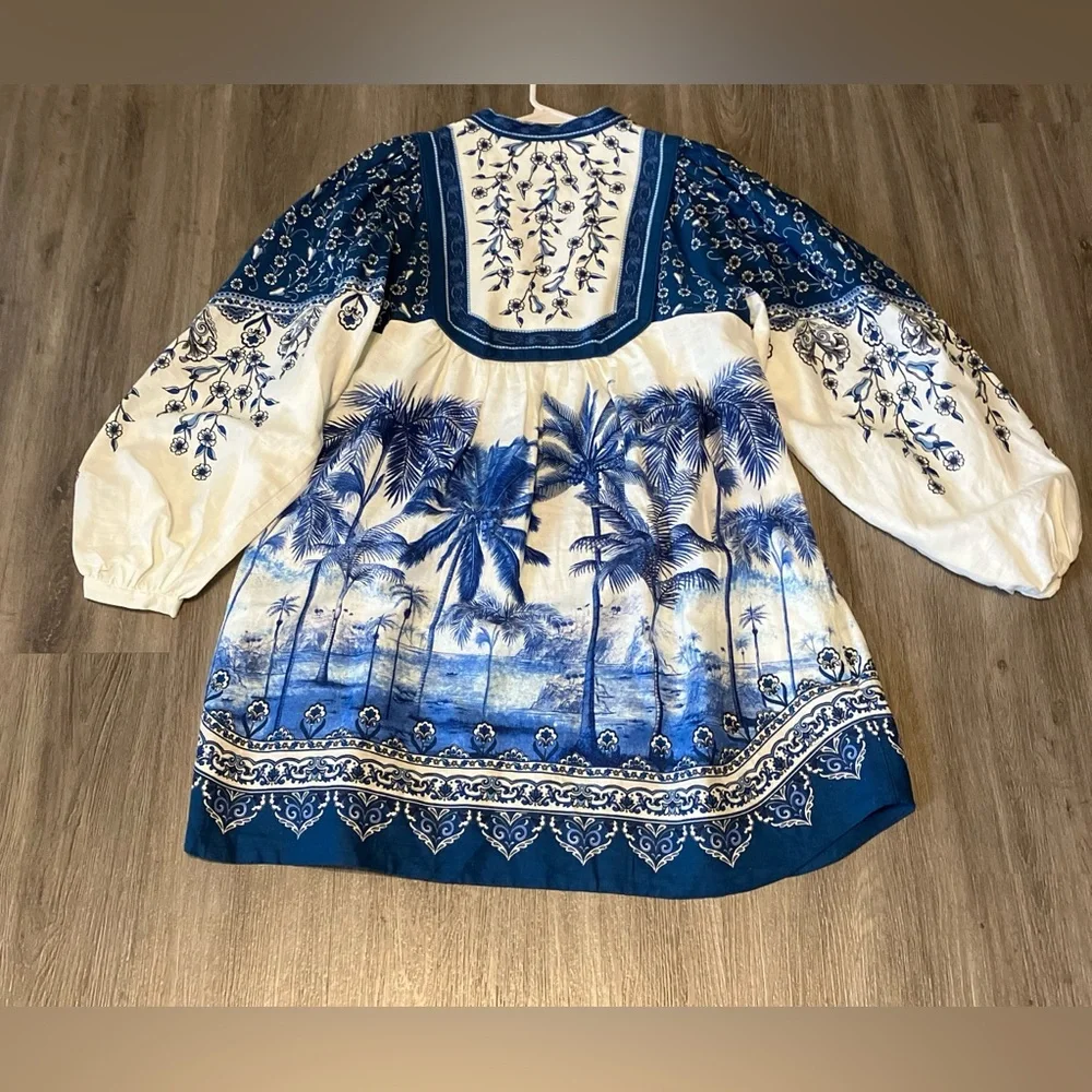 Farm Rio Palm Tree Beach Mini Dress size Large - Picture 6 of 6